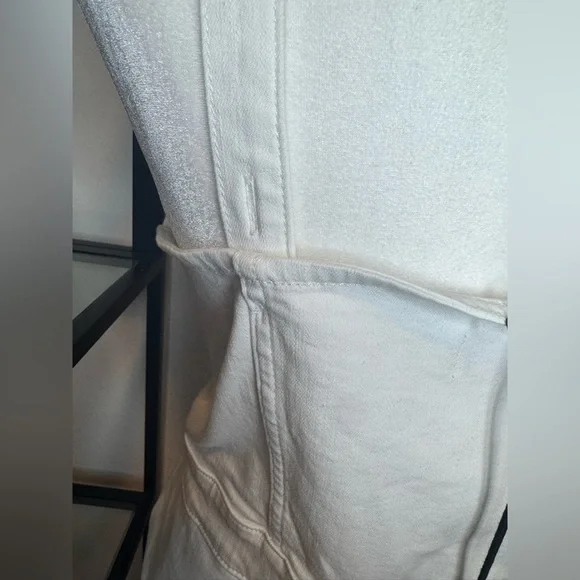 NWT Jen7 by 7 for All Mankind Womens Denim Mini Shirtdress White Size L - Picture 6 of 10